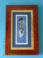 1 Tiles - Sandra Santara Artwork Mated  Framed 152 - Wood