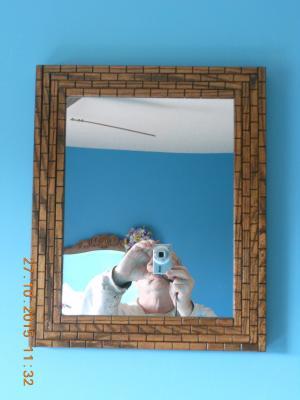 1 Tiles - Framed Mirror 11 X 14-36 - Wood