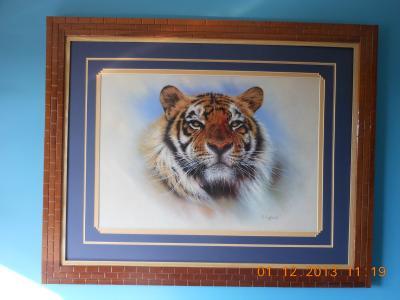 1 Tiles - S Coffield Artwork Matted  Framed-64 - Wood