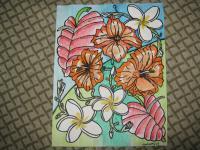 Eeman Art Gallery - Tropical Oasis Color - Indian Ink Watercolor Mixed Me