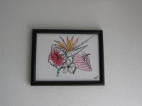 Shagul Jann - Indian Ink Watercolor Mixed Me Paintings - By Bilqes Arts, Unique Tropical Floral Painting Artist
