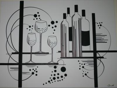 Black And White - Happy Hour - Acrylic