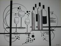 Black And White - Happy Hour - Acrylic