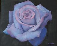Purple Rose - Oil Paintings - By Sunanta Deangdeelert, Flower Painting Artist