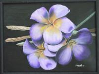 Purple Plumeria - Oil Paintings - By Sunanta Deangdeelert, Flower Painting Artist