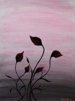 Grey Beauty 1 - Acrylic Paintings - By Sunanta Deangdeelert, Flower Painting Artist