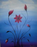 Good Morning Darling - Acrylic Paintings - By Sunanta Deangdeelert, Flower Painting Artist
