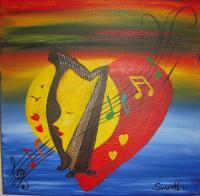 Music Is In The Air1 - Acrylic Paintings - By Sunanta Deangdeelert, Abstract Painting Artist