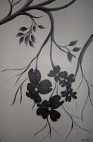 Black And White - Dogwood Darling 3 - Acrylic