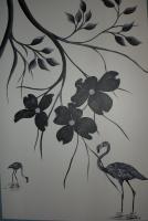 Black And White - Dogwood Darling 4 - Acrylic