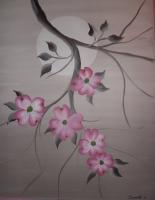 Dogwood Darling 5 - Acrylic Paintings - By Sunanta Deangdeelert, Flower Painting Artist