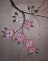 Dogwood Darling 6 - Acrylic Paintings - By Sunanta Deangdeelert, Flower Painting Artist