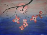 Dogwood Darling 8 - Acrylic Paintings - By Sunanta Deangdeelert, Flower Painting Artist