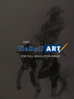Rodeo - Riding The Bronc - Pencil  Paper