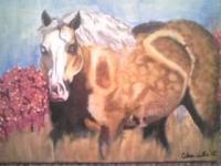 Palamino Paint Stud - Acrylic  Canvas Paintings - By Celena Walker, Nature Painting Artist