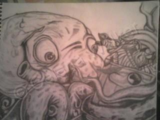 Cartoons - Octopus - Pencil  Paper