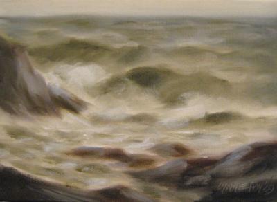 Seascapes Landscapes - Sea Foam - Oil