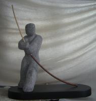 Tripod - Carlow Blue Limestone  Willow Sculptures - By Alan Gallett, Figurative Abstract Sculpture Artist