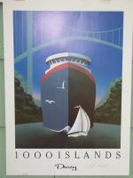 1000 Islands Poster Print - Air Brush Printmaking - By Robert Darcy, Art Deco Printmaking Artist