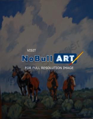 Mustangs - The Brotherhood - Acrylic On Canvas