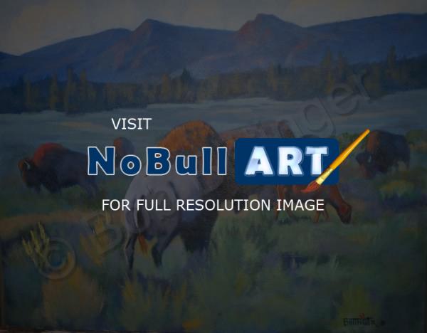 Colorado Wildlife - Herd Bull - Acrylic On Masonite