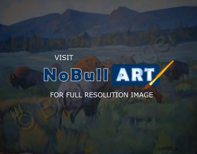 Colorado Wildlife - Herd Bull - Acrylic On Masonite