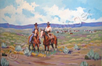 Western Americana - Saddle Pards - Acrylic On Canvas