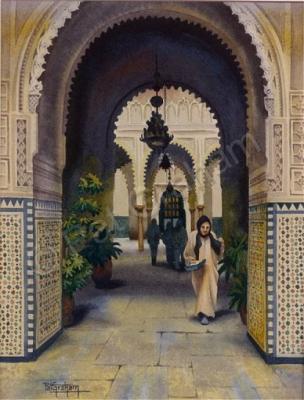 Scenic - At The Mosque - Watercolor