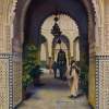 At The Mosque - Watercolor Paintings - By Pat Graham, Realism Painting Artist