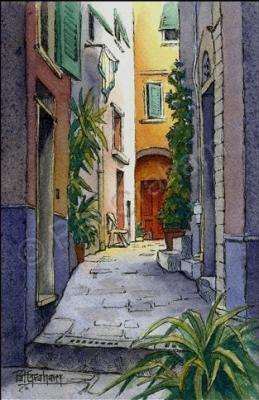 Ink With Wc Wash - Vernazza Italy - Watercolor And Ink