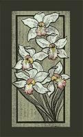 Cymbidiums - Ink Printmaking - By Pat Graham, Line Drawing Printmaking Artist