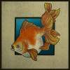 Veiltailed Goldfish - Ink Printmaking - By Pat Graham, Line Drawing Printmaking Artist