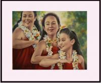 Hula X Three - Watercolor Paintings - By Pat Graham, Realism Painting Artist