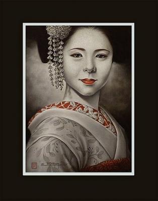 Portraits - Mamehana Gion Mystique - Conte Crayon