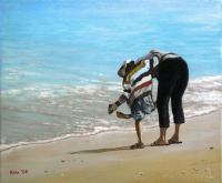 Sandy Shoes - Acrylics Paintings - By Bryan Hible, Realism Painting Artist