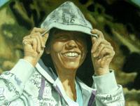 Happy Hoodie - Acrylics Paintings - By Bryan Hible, Photorealism Painting Artist