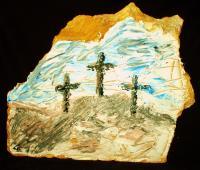 Golgotha - Mixed Media Paintings - By Stephan Alessandri, Abstract To Surreal Painting Artist