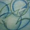 Abstract Lilly - Watercolor Amd Ink Paintings - By Brittany Dybus, Cubism Painting Artist