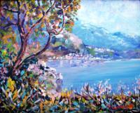 Corner On The Amalfi Coast - Acrylic On Canvas Paintings - By Rolando Lambiase, Impressionism Painting Artist