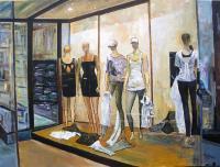 Spring Fashion Window - Acrylic On Canvas Paintings - By Rolando Lambiase, Impressionism Painting Artist