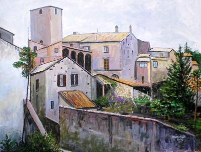 Landcityscapes - Corner In Viterbo - Acrylic On Board