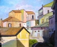 Agropoli - Acrylic On Board Paintings - By Rolando Lambiase, Impressionism Painting Artist