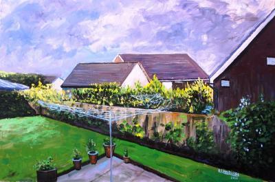 Landcityscapes - British Back Garden - Acrylic On Canvas