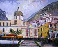 Seascape - Positano Downtown - Acrylic On Canvas