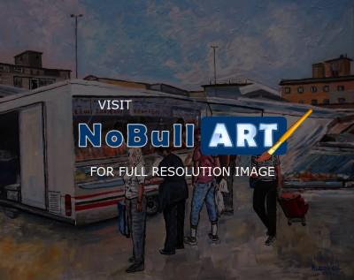Street Scene - Shop Van - Acrylic On Canvas