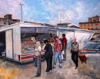 Street Scene - Shop Van - Acrylic On Canvas