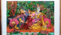 Reverse Glass Painting - Radha And Krishnar - Enamel Painting