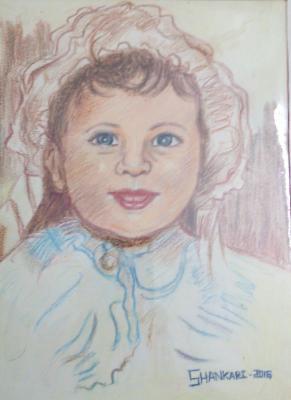 Oil Pastel - Smiling Baby - Oil Pastel