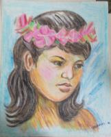 Oil Pastel - Natural Beaty With Flower Rith - Oil Pastel