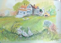 Water Colour Painting - My Dream House - Water Colour